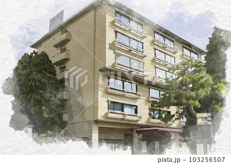 水彩画風　嬉野温泉　大正屋　佐賀県嬉野市 103256507