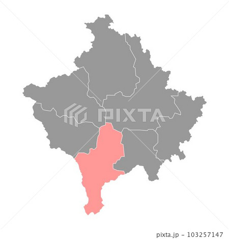 Prizren district map, districts of Kosovo....のイラスト素材 [103257147] - PIXTA