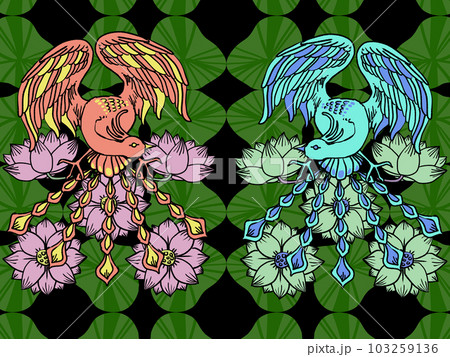 蓮の花と鳳凰 蓮の花と鳳凰 103259136