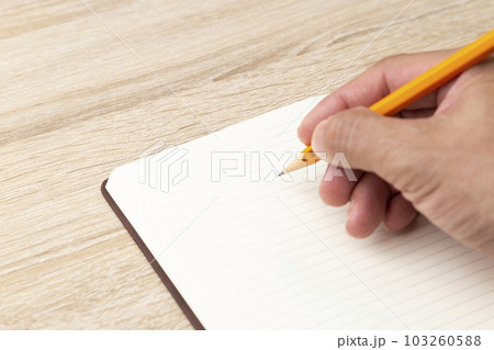 手帳に書き込みをする手元 103260588