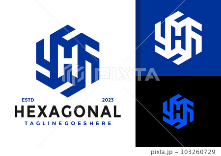 Letter H Hexagonal Monogram Logo vector icon illustration Letter H Hexagonal Monogram Logo vector icon illustration 103260729