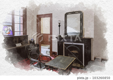 水彩画風 長崎 グラバー園 旧オルト住宅 居間 長崎県長崎市 水彩画風 長崎 グラバー園 旧オルト住宅 居間 長崎県長崎市 103260850