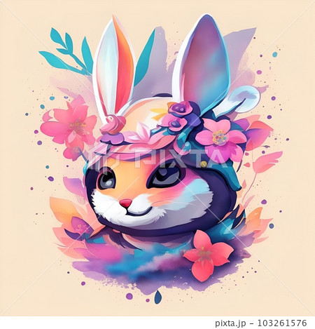 A detailed illustration face ninja bunny. Generate Ai. A detailed illustration face ninja bunny. Generate Ai. 103261576