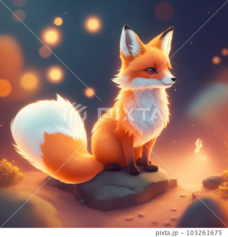 Cute Fox Drawing On White Background - Generated With Generative AI Stock  Photo, Picture and Royalty Free Image. Image 207368485.