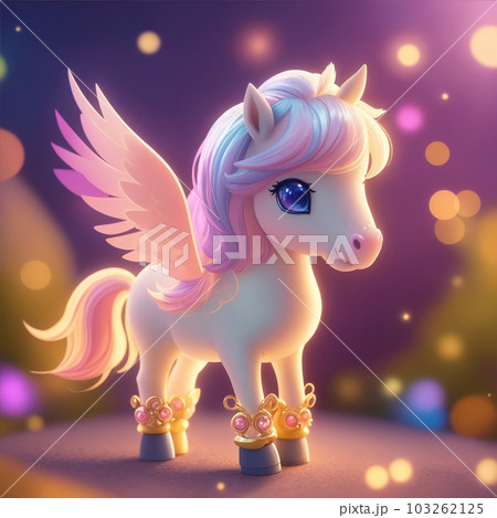 Very detailed cute pony. Generate Ai. 103262125