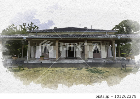 水彩画風　長崎　グラバー園　旧リンガー住宅　長崎県長崎市 103262279