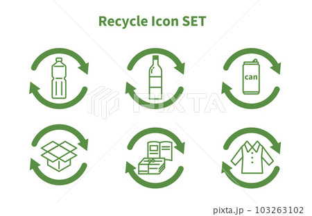 リサイクルのアイコンセット（グリーン） 103263102