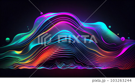 Holographic Neon Fluid Waves. Generate Ai. Holographic Neon Fluid Waves. Generate Ai. 103263244