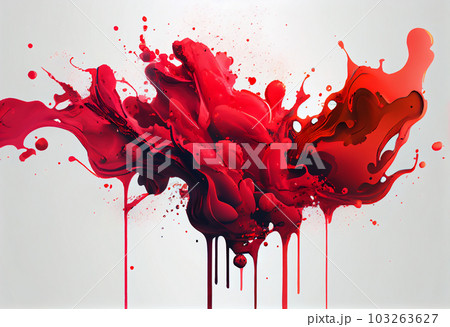 Abstract red colorful ink splash in water background. Generate Ai. 103263627