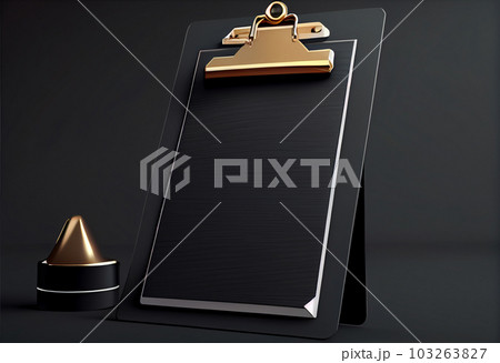 3D clipboard on dark background. 3d render illustration . Generate Ai. 103263827