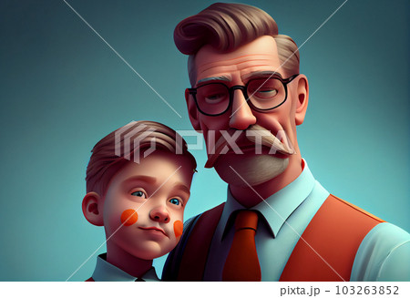 father and son for happy fathers day . Generate Ai. 103263852