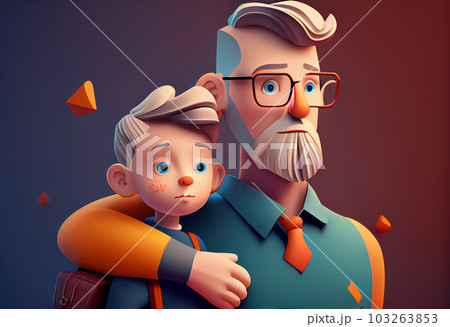 father and son for happy fathers day . Generate Ai. 103263853