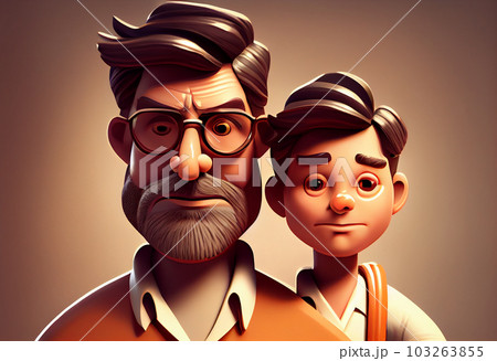 father and son for happy fathers day . Generate Ai. 103263855