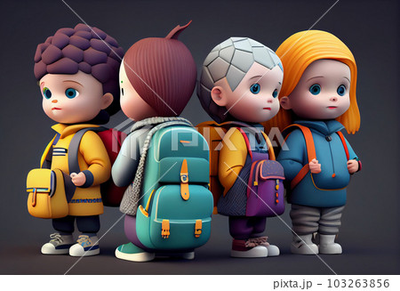 Children and preschoolers as back to school concept. Generate Ai. 103263856