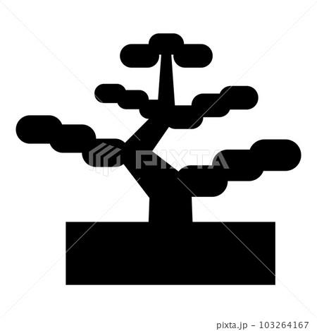 Bonsai pine tree garden concept plant japanese icon black color vector illustration image flat style 103264167