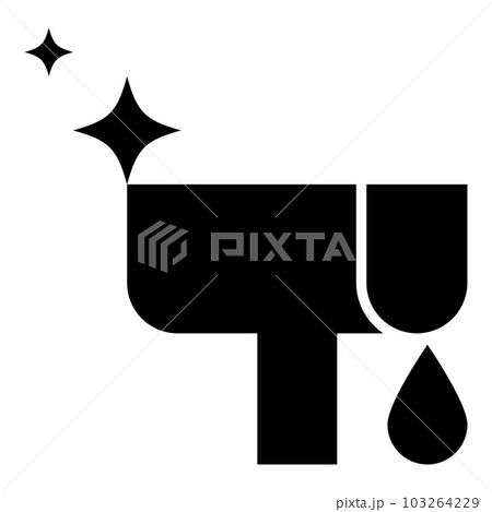 Rain gutter clearing eavestrough clean concept downpipe distribution pipe service cleaner roof drainage system chute clogged delete downspout icon black color vector illustration image flat style 103264229
