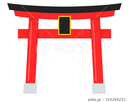 かわいいシンプルな鳥居のイラスト 103264252