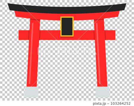 かわいいシンプルな鳥居のイラスト 103264252