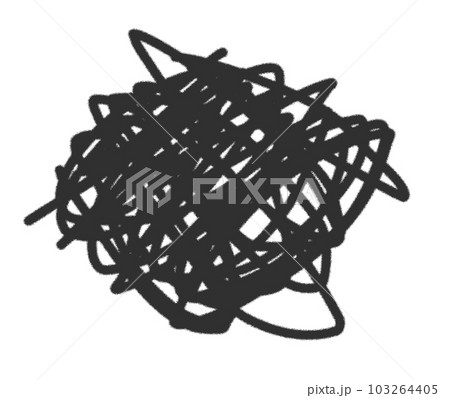 黒色のペンでグルグルと落書を書いたイラスト 103264405