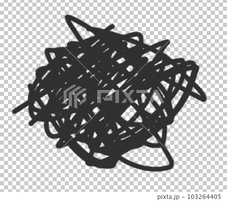 黒色のペンでグルグルと落書を書いたイラスト 103264405
