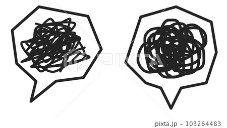 黒色のペンでグルグルと落書を書いたイラスト 103264483
