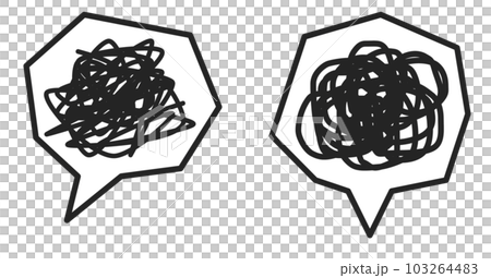 黒色のペンでグルグルと落書を書いたイラスト 103264483