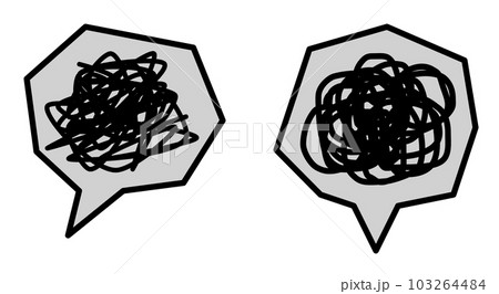 黒色のペンでグルグルと落書を書いたイラスト 103264484