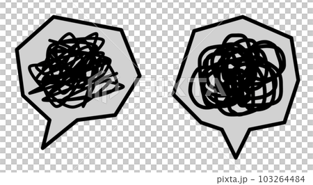 黒色のペンでグルグルと落書を書いたイラスト 103264484