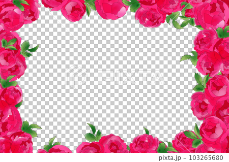 Frame of bright red roses 103265680