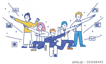 データ分析の職種で働く男性と女性 データ分析の職種で働く男性と女性 103266445