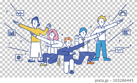 データ分析の職種で働く男性と女性 データ分析の職種で働く男性と女性 103266445