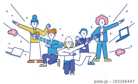 AIエンジニアの職業に就く男性と女性のイラスト AIエンジニアの職業に就く男性と女性のイラスト 103266447