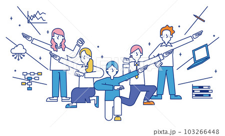 データサイエンティストの職業に就く男性と女性のイラスト 103266448