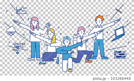 データサイエンティストの職業に就く男性と女性のイラスト 103266448