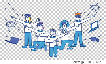 AR技術者の職業に就く男性と女性のイラスト 103266449