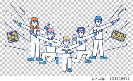 Illustration of a man and a woman who work as electronic circuit designers Illustration of a man and a woman who work as electronic circuit designers 103266451
