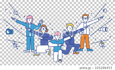 作為光學設計師工作的男人和女人的插圖 103266453