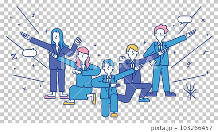 保険数理士（アクチュアリー）の職業に就く男性と女性のイラスト 103266457
