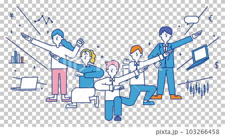 Illustration of men and women in the quant profession Illustration of men and women in the quant profession 103266458