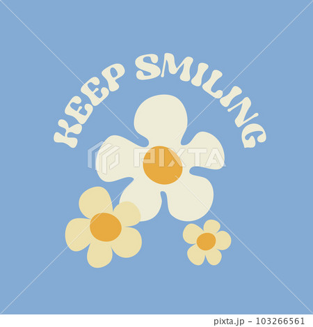 Motivation card design with text Keep Smiling and 103266561