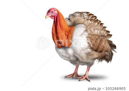 Image of turkey on white background. Wildlife Animals. illustration, generative AI. 103266905