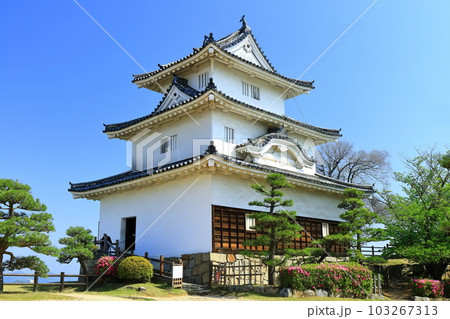 【香川県】葉桜とツツジ咲く春の丸亀城(現存天守と石垣の名城) 【香川県】葉桜とツツジ咲く春の丸亀城(現存天守と石垣の名城) 103267313