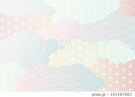 お中元　暑中見舞いの和柄　和柄　雲の背景 103267983