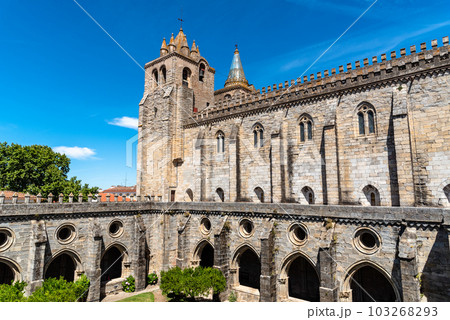Cathedral of Evora and cloister a sunny blue sky day of summer Cathedral of Evora and cloister a sunny blue sky day of summer 103268293