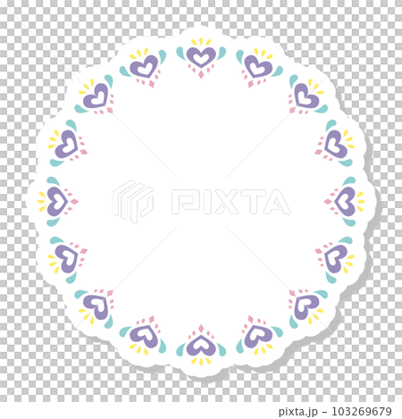 Heart frame material circle purple 103269679