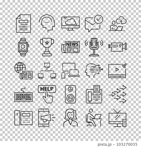 device artificial intelligence technology icon set device artificial intelligence technology icon set 103270035
