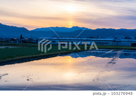 【初夏素材】初夏の安曇野・朝の田園風景【長野県】 【初夏素材】初夏の安曇野・朝の田園風景【長野県】 103270948