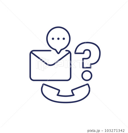 contact us line icon on white 103271342