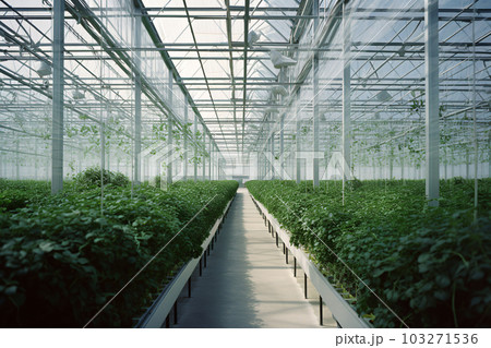 Modern Intelligent Glass Greenhouse for Agriculture. Modern Intelligent Glass Greenhouse for Agriculture. 103271536
