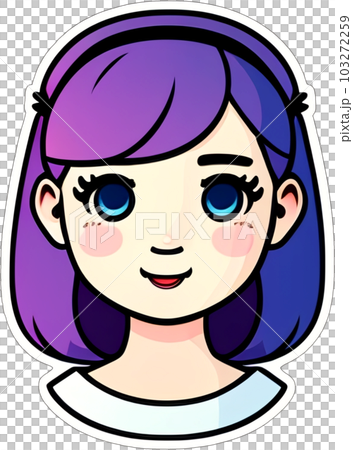 Sticker with a girl head Sticker with a girl head 103272259